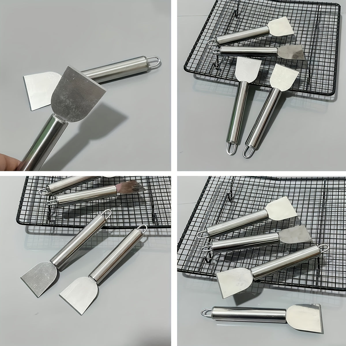 Stainless Steel Cleaning Scraper, Single Handheld Grime Removal Tool for Stubborn Residue and Grease on Compatible Household Surfaces During Routine Cleaning