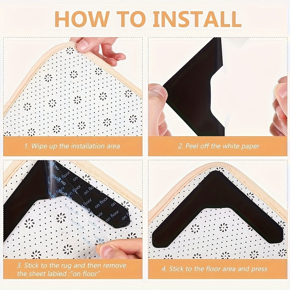 Reusable Carpet Gripper Stickers in 12 or 24 Piece Packs, Washable Adhesive Pads for Compatible Area Rugs, Sofa Cushions and Household Fabric Placement