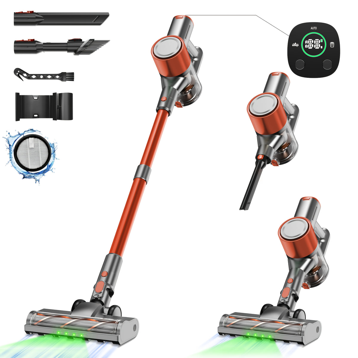 Handheld Vacuum Cleaner Cordless with 70KPa Max Suction, Brushless Motor, 45 Min Runtime, Corded & Cordless Modes, Lightweight for Pet Hair, Carpet, Hard Floor & Car