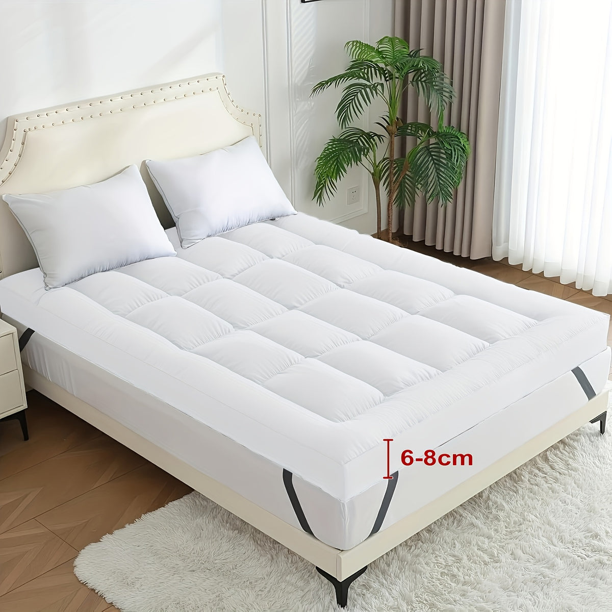 Filled Mattress Topper with Mesh Structure and Listed 1200 GSM, Twin, Full, Queen or King Bedding Layer with Standard, Upgraded and Random Color Options