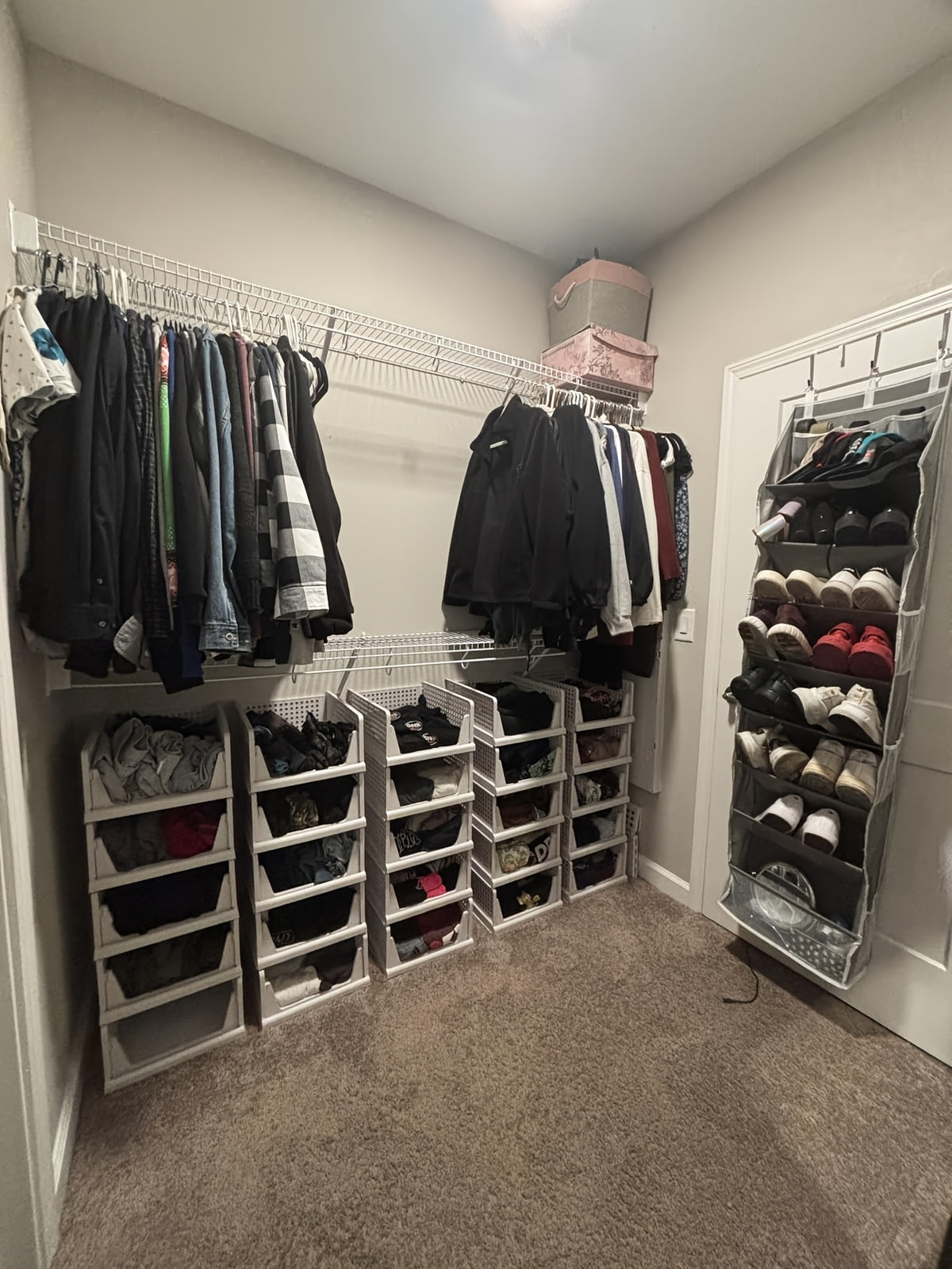 Stackable Closet Storage Baskets, 3-Piece Foldable Organizer Set with Listed 16.73 x 13.11 x 7.2 Inch Bins for Clothes, Files and Household Essentials