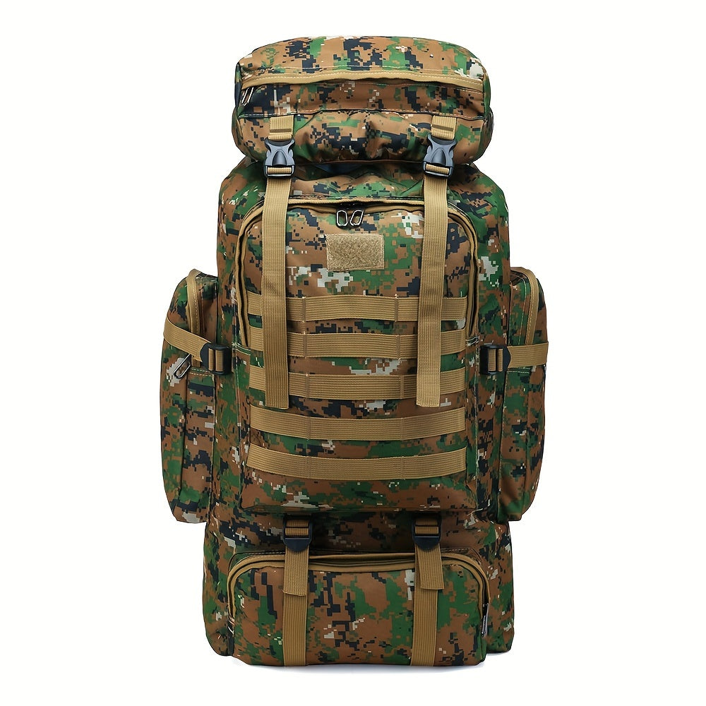 Hiking Backpack with Listed Flag Patch and Large-Capacity Rucksack Design, Seven Solid Color and Camouflage Options for Camping Gear and Outdoor Travel