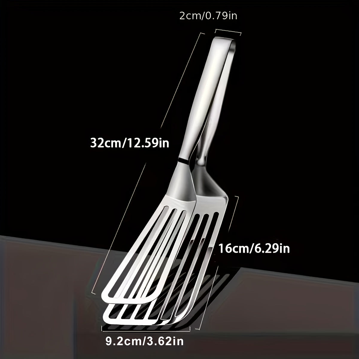 Stainless Steel Serving Tongs in 1- or 2-Piece Options, Multipurpose Kitchen Utensils for Buffet Salads, Bread, Fish, Steak and Dessert Presentation