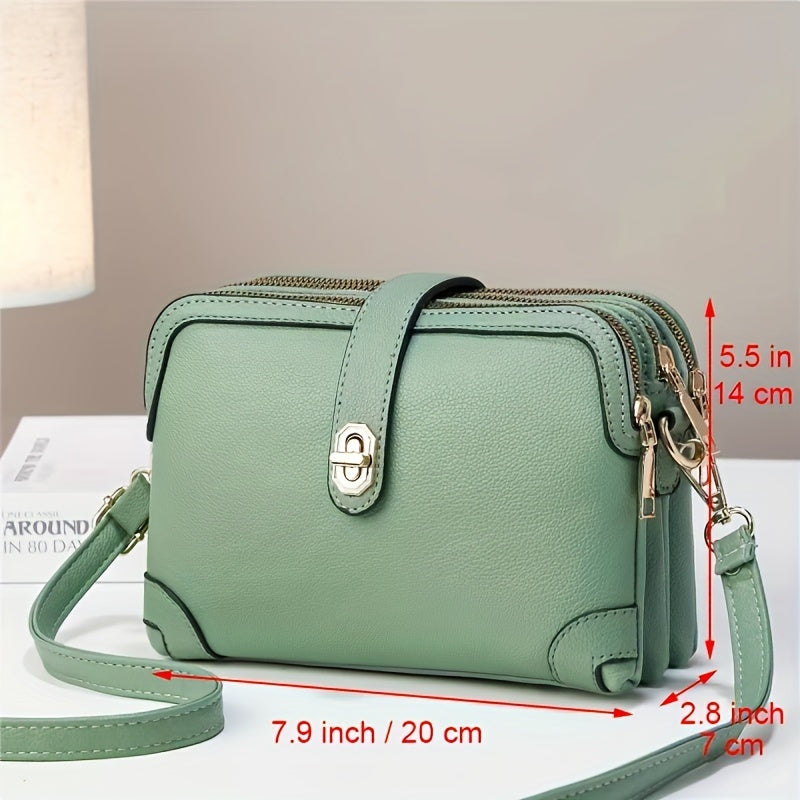 Small Crossbody Phone Purse for Women with Multiple Pockets, Everyday Shoulder Handbag in Black, White, Brown, Blue or Crimson for Casual Outings