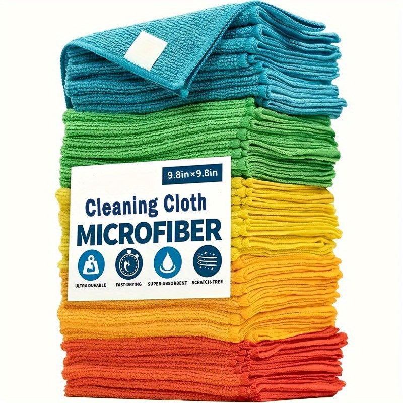 Ultra-Fine Microfiber Cleaning Cloths in Random Colors, Reusable 5, 10, 20 or 50 Piece Wiping Towel Packs for Compatible Car and Household Surface Care