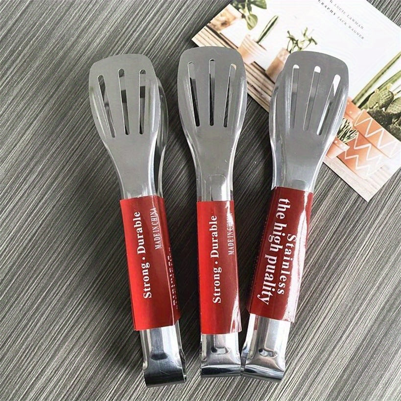Stainless Steel Food Tongs, Single Kitchen Clip for Bread and Steak Handling, Hot Pot Serving and Barbecue Meal Preparation at Home or Outdoor Cookouts