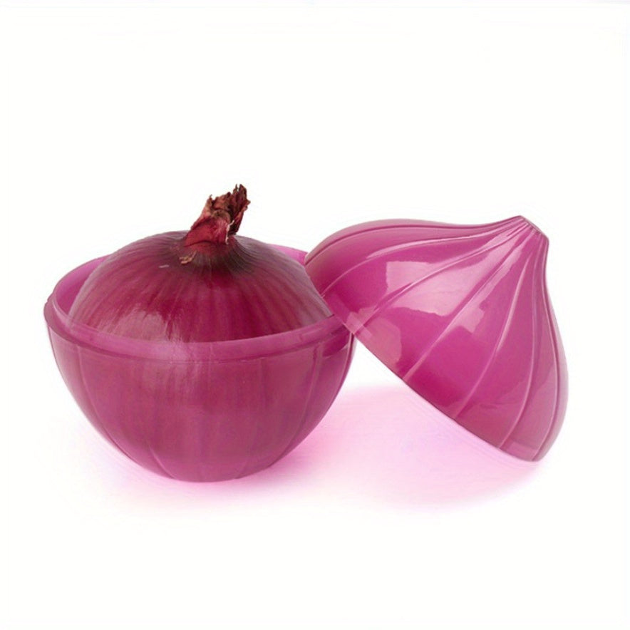 Purple Onion Saver Container, Single Vegetable-Shaped Refrigerator Storage Box for Onion Organization, Home Kitchen Meal Prep and Restaurant Storage Planning