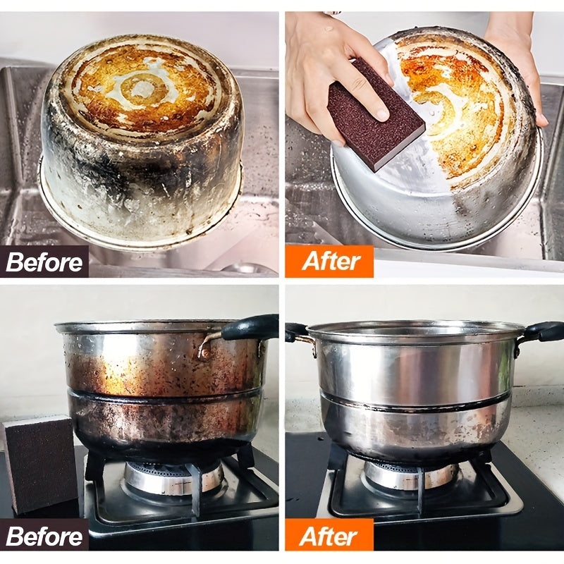 Emery Scouring Sponge Set of 5 for Manual Kitchen Scrubbing, Abrasive Cleaning Pads for Compatible Cookware Surfaces and Targeted Stain, Rust or Scale Cleanup