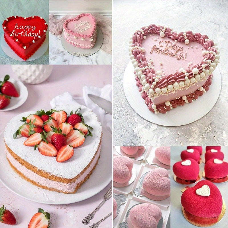 Heart Shaped Cake Pans in Aluminum with Nonstick Finish and Removable Bottom, 2 or 4-Piece Options for Valentine's Day, Weddings, Birthdays and Anniversaries