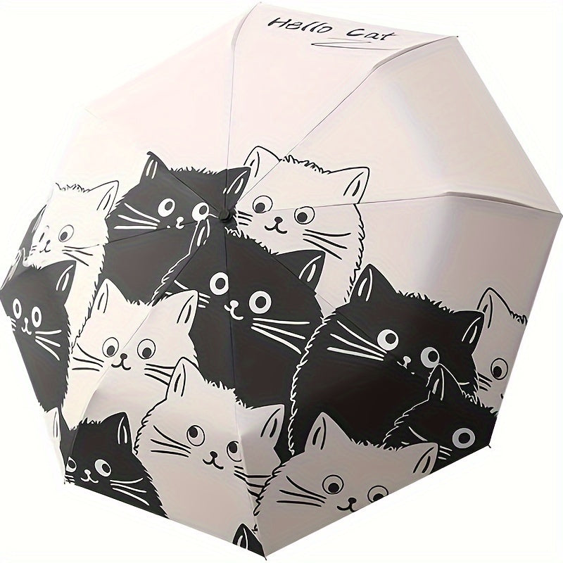Compact Folding Umbrella in Black, Single Automatic Travel Umbrella with Listed Black Coating for Men and Women, Daily Commutes and Rainy-Day Outings