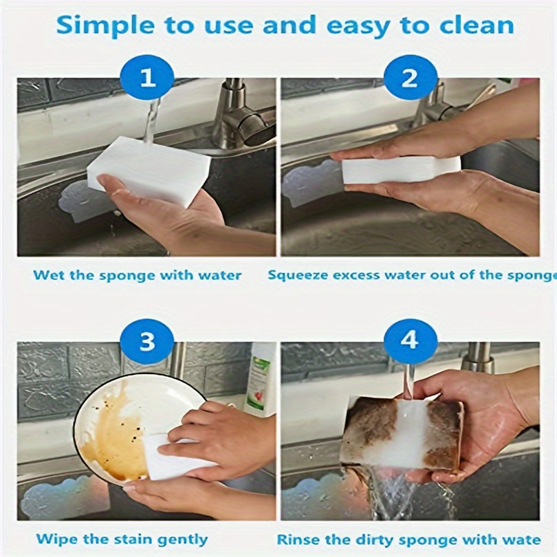 Bulk Foam Sponge Eraser Pads, 30 or 120 Piece Cleaning Packs with 10 x 6 x 2 cm Blocks for Compatible Kitchen, Bathroom and Household Surfaces