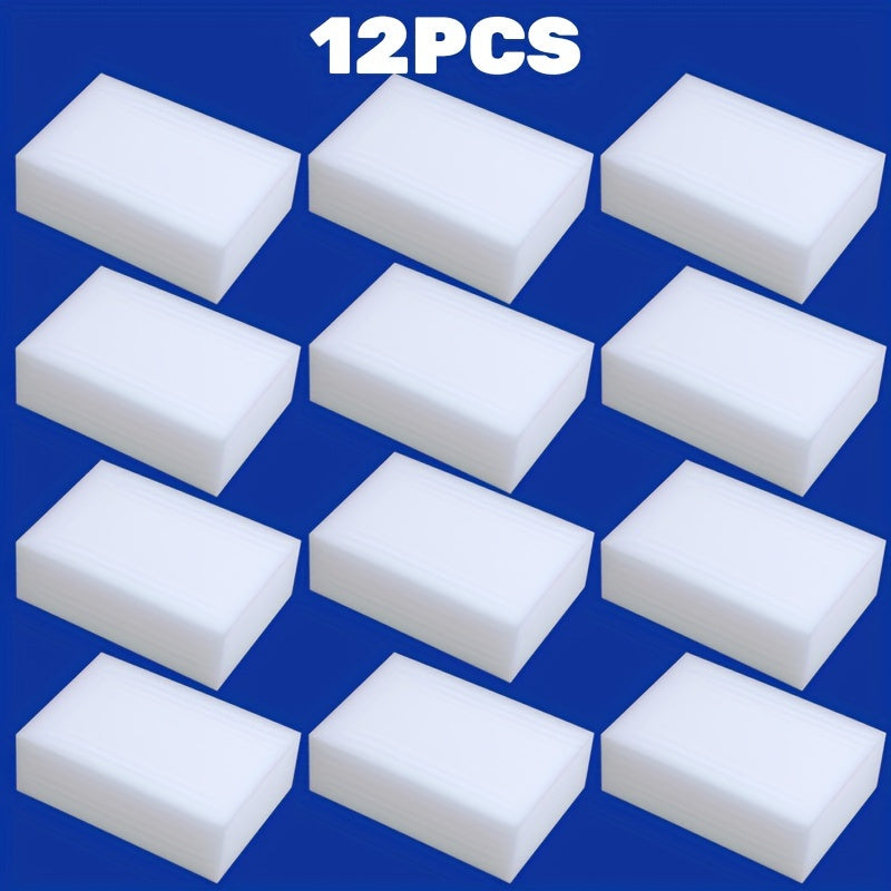 Melamine Sponge Eraser Pads in 2, 6 or 12 Piece Packs, Household Foam Scrubbers for Compatible Kitchen Sinks, Bathroom Fixtures, Floors and Walls