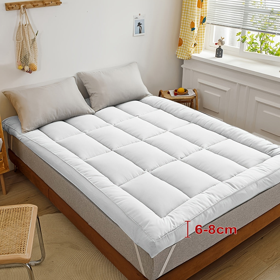 Filled Mattress Topper with Mesh Structure and Listed 1200 GSM, Twin, Full, Queen or King Bedding Layer with Standard, Upgraded and Random Color Options