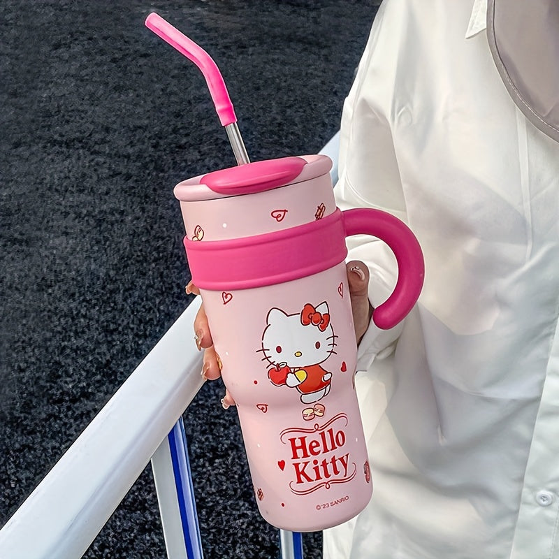 Hello Kitty Insulated Tumbler, Double-Wall 304 Stainless Steel Drinkware with 700ml and 1200ml Options and Named Character Styles for Hot and Cold Beverages