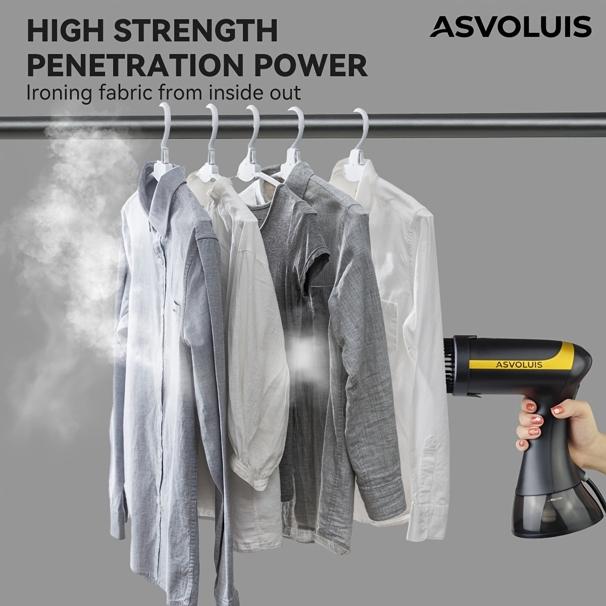 ASVOLUIS Handheld Garment Steamer for Clothing Care, Portable Steam Appliance in Seven Style Options with Select Brush and Gift Box Packages