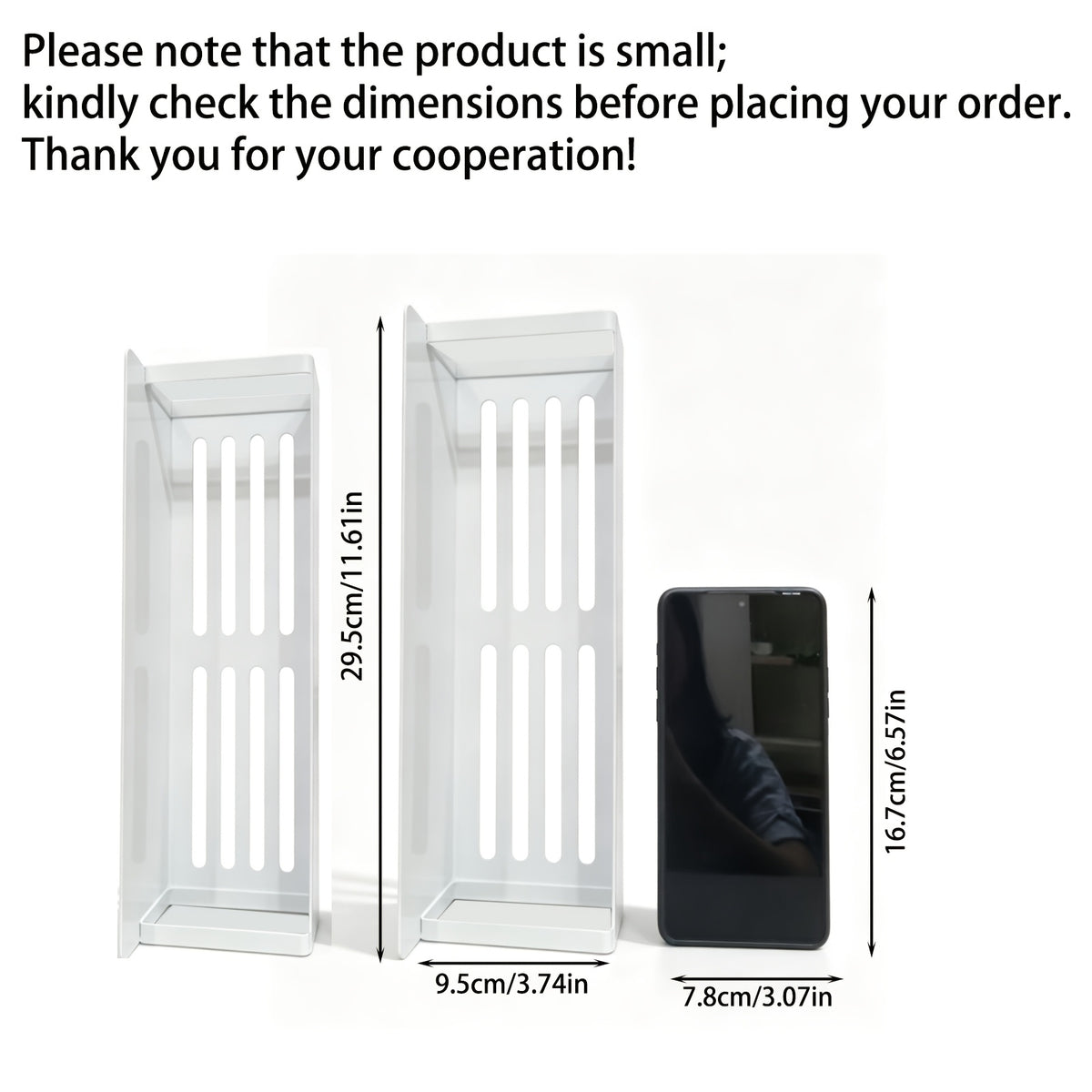 Movable Refrigerator Magnetic Spice Rack with Listed Polished Aluminum Alloy Construction, White and Black Selections for Kitchen and Small Household Storage