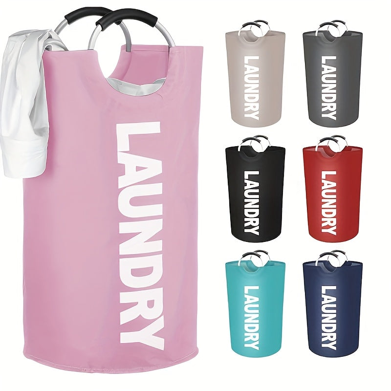 Foldable Laundry Basket with Padded Carry Handles, Stand-Alone Clothes Hamper in Six Colors for Bedroom and Laundry Room Organization