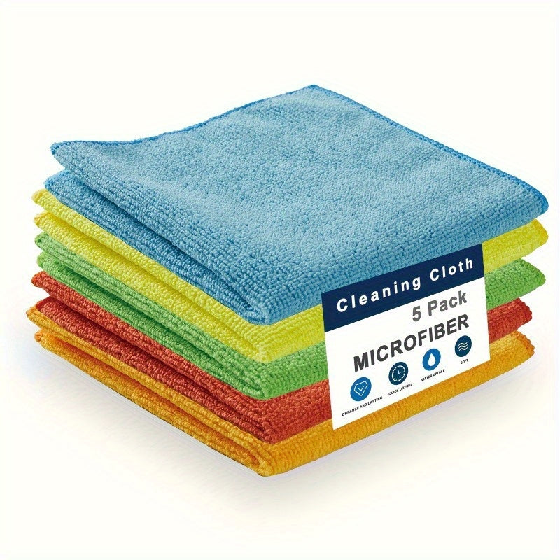 Ultra-Fine Microfiber Cleaning Cloths in Random Colors, Reusable 5, 10, 20 or 50 Piece Wiping Towel Packs for Compatible Car and Household Surface Care