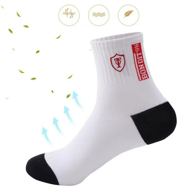 Men's Athletic Crew Socks Multipack in Mixed Colors, 5, 10, 20 or 40 Pairs with Shield and Mountain Design References for Sports and Everyday Casual Outfits