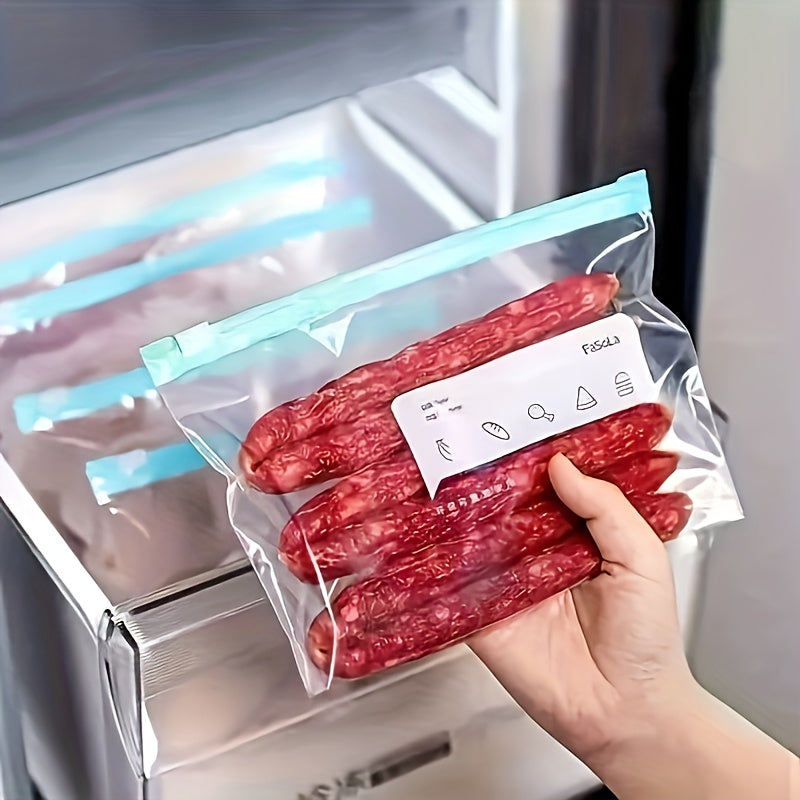 Mixed-Size Zipper Food Storage Bags with Large, Medium and Small Assortments in 40, 50 or 60-Piece Packs for Kitchen Ingredient Sorting and Organization