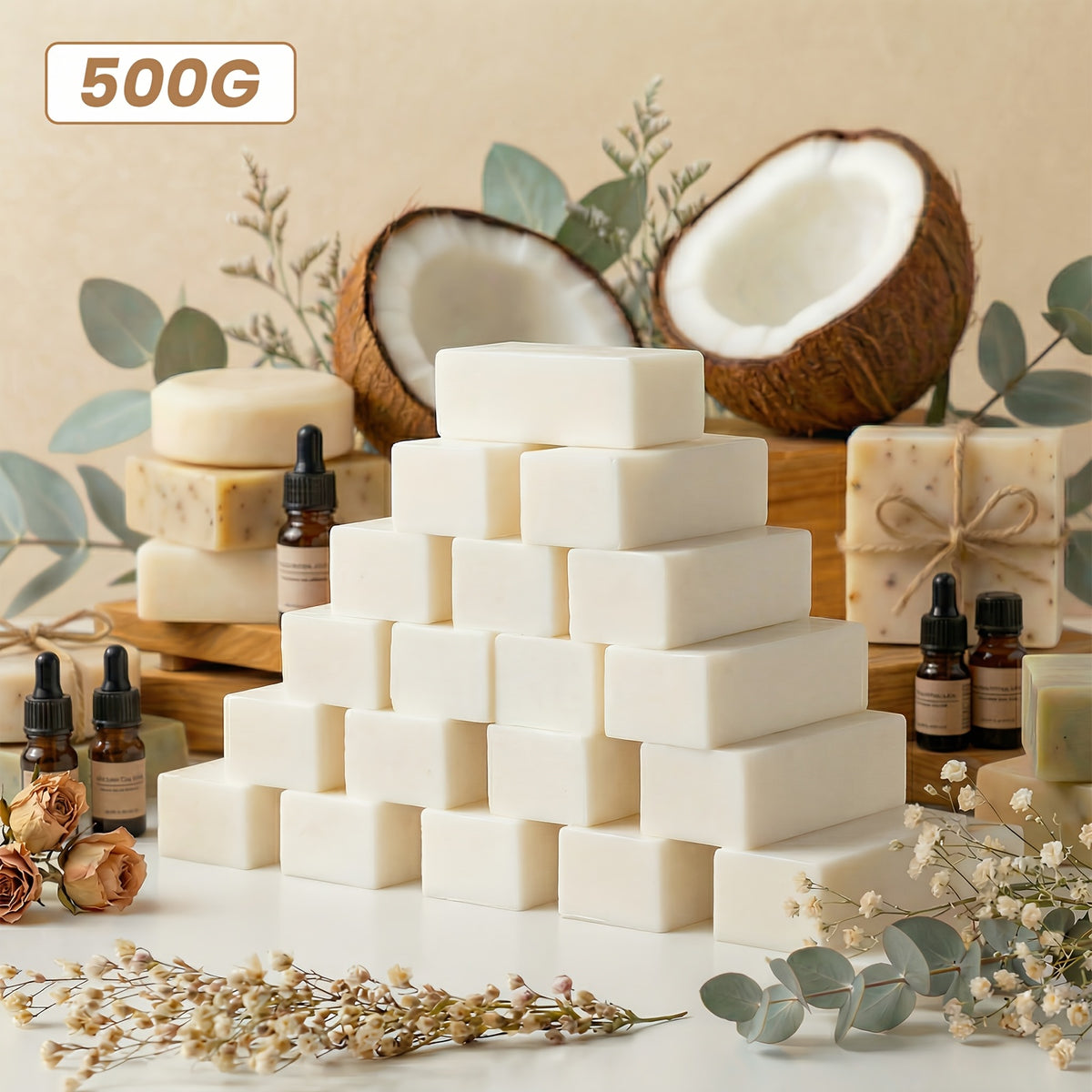 Soap Making Supplies by TAVOLOZZA with 500g Soap Base and Polychrome Options, Listed 43-Piece Kit Reference for Adult DIY Crafts and Handmade Gift Projects