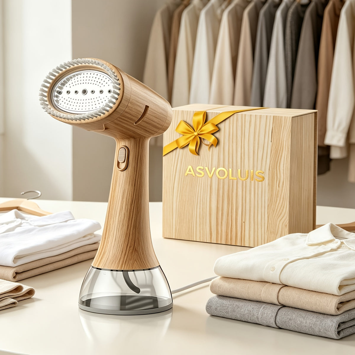 ASVOLUIS Handheld Garment Steamer for Clothing Care, Portable Steam Appliance in Seven Style Options with Select Brush and Gift Box Packages