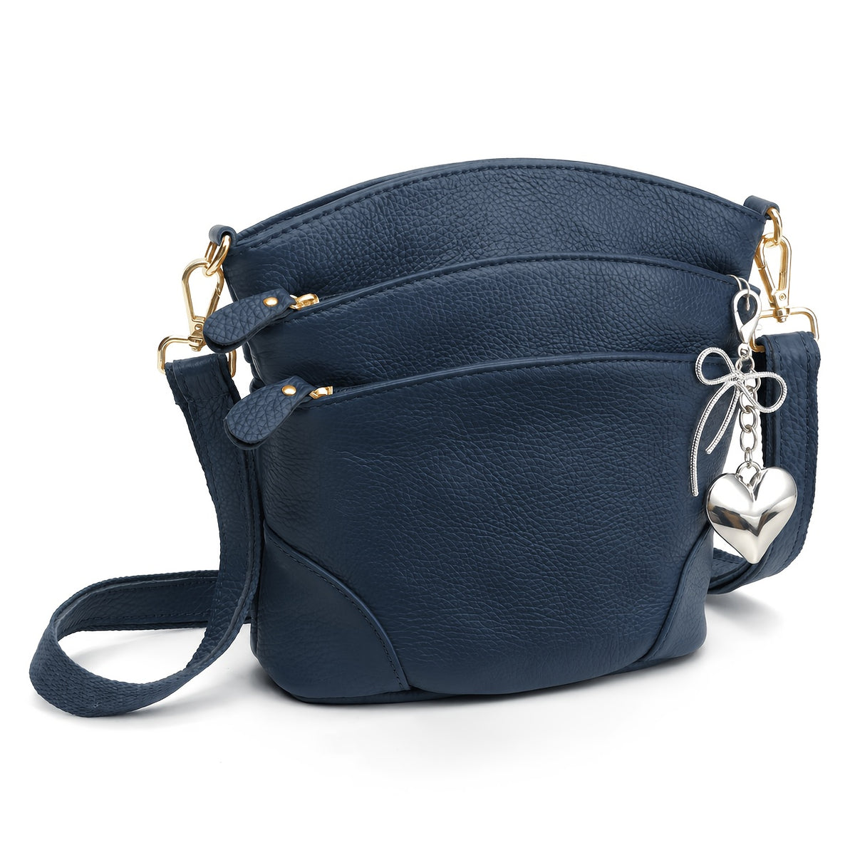Leather Organizer Crossbody Bag with Listed Smartphone Pockets, Everyday Handbag Purse in Thirteen Color and Style Options for Errands and Travel