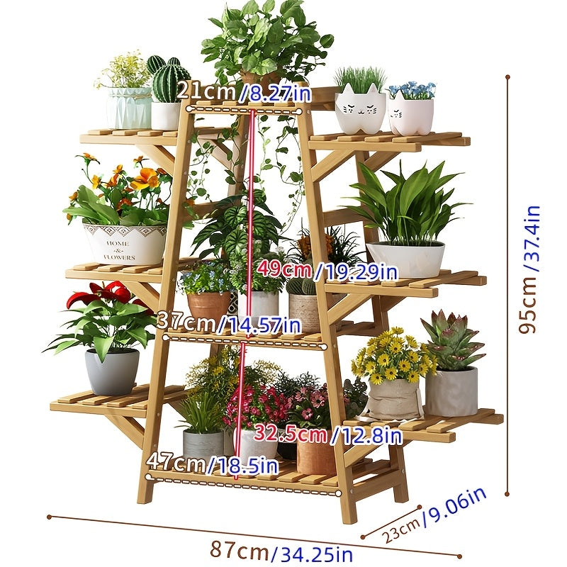 Floor-Standing Plant Stand with 7 Floors or 9 Floors Options, Multi-Tier Pot Storage Rack for Compatible Succulents, Vines and Living Room Plant Displays