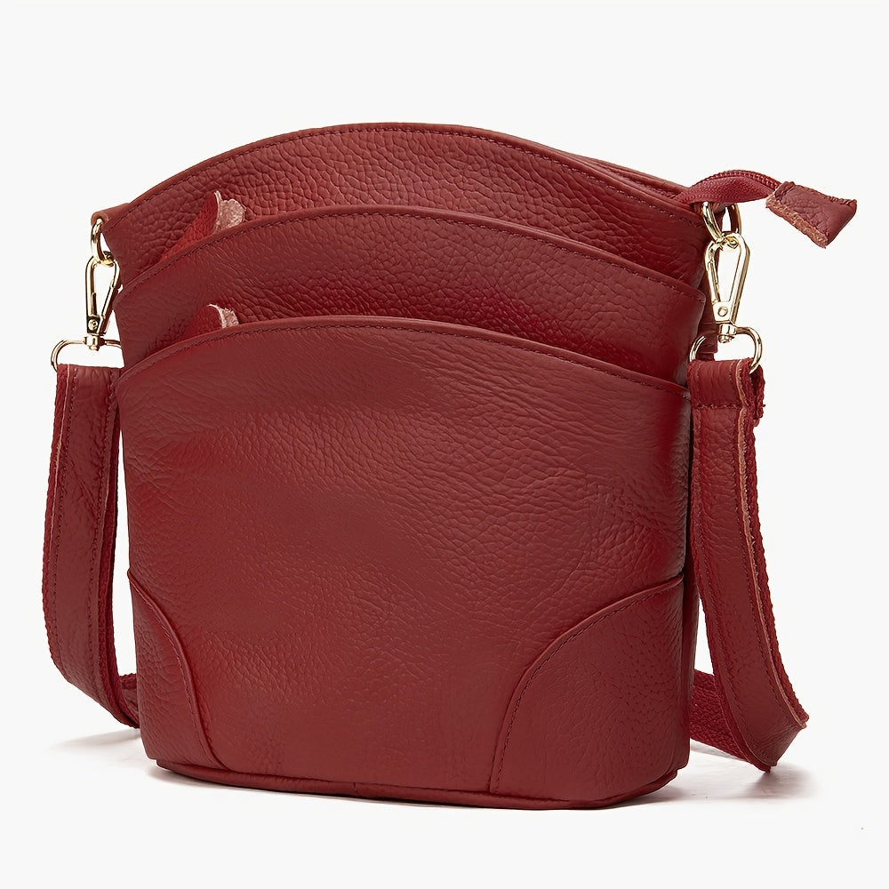 Leather Organizer Crossbody Bag with Listed Smartphone Pockets, Everyday Handbag Purse in Thirteen Color and Style Options for Errands and Travel