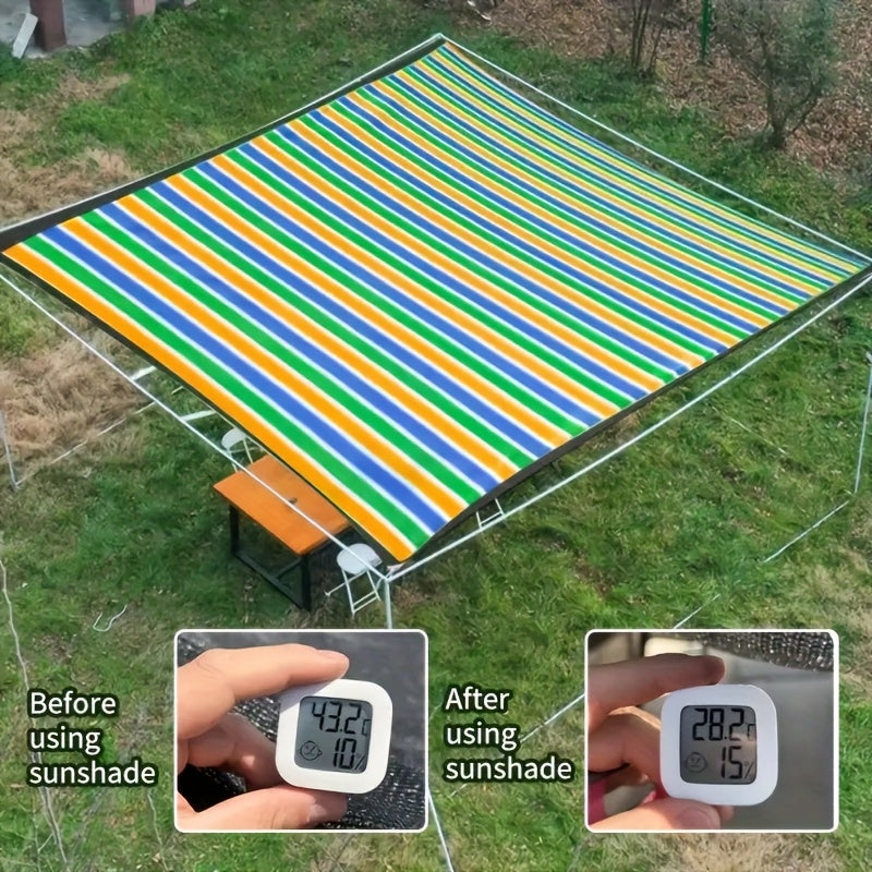 Outdoor Shade Canopy with Reinforced Corners and PVC Edge Binding, Mixed-Color Garden and Balcony Cover in 2 x 2m or 2 x 3m Options for Terrace Shade