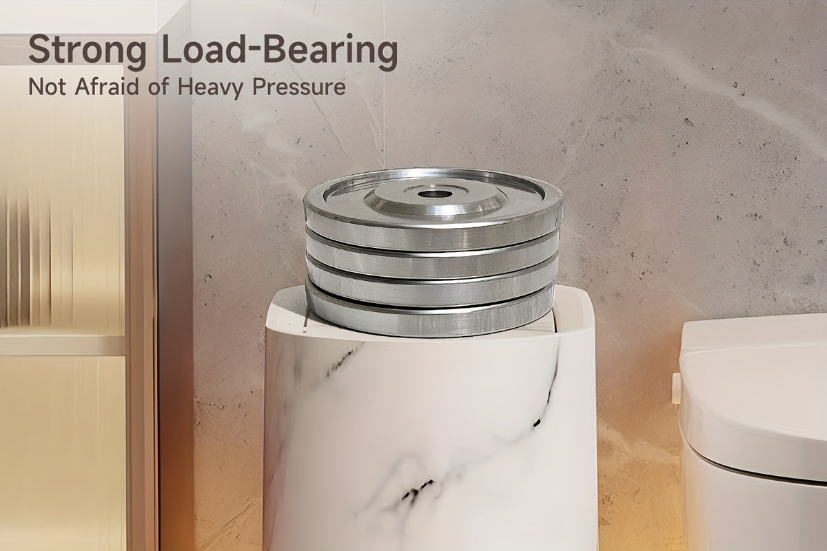 Plastic Wastebasket with Built-In Handles, Wood Grain, Black or White Options and Two-Piece Set for Bathroom, Laundry Room and Home Office