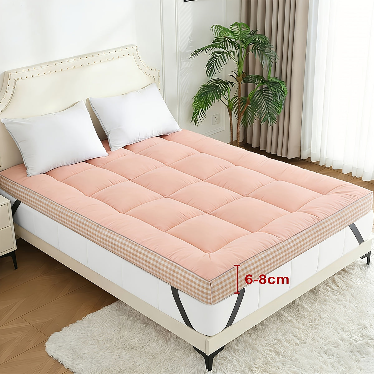 Filled Mattress Topper with Mesh Structure and Listed 1200 GSM, Twin, Full, Queen or King Bedding Layer with Standard, Upgraded and Random Color Options