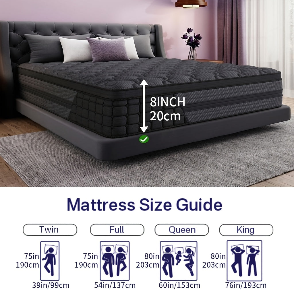 European Top Gel Memory Foam Mattress with Listed Medium Firm Feel, 8, 10, 12 and 14-Inch Model Options in Twin, Full, Queen and King Sizes