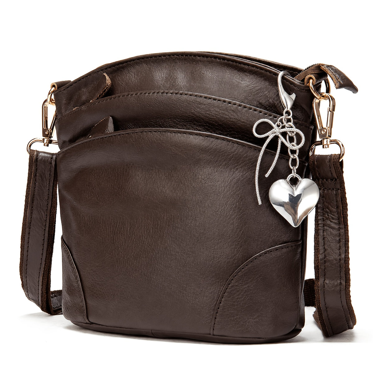 Leather Organizer Crossbody Bag with Listed Smartphone Pockets, Everyday Handbag Purse in Thirteen Color and Style Options for Errands and Travel