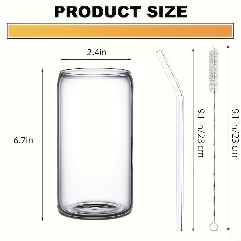 Iced Coffee Glass Set with 16oz Mason Jar Style Mugs, Bamboo Lids and Straws for Reusable Cold Beverage Serving at Home, Brunch Gatherings and Gift Giving