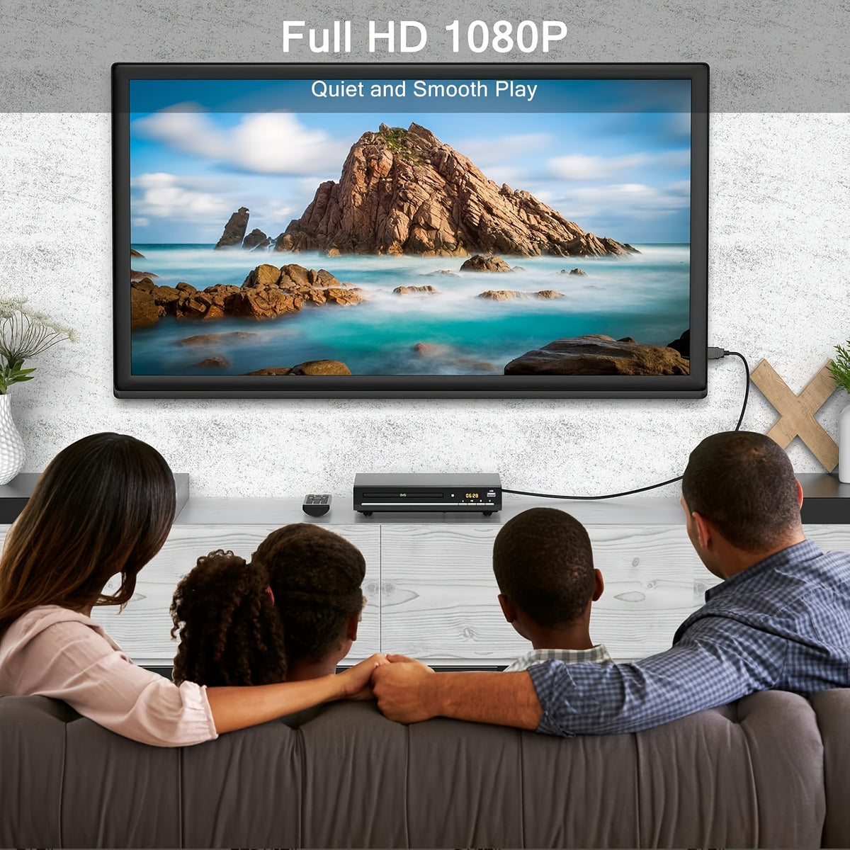 Region-Free DVD Player in Black HDTV Version with Listed 1080P Output, HDMI and RCA Connections, USB Media Playback, CD and MP3 Support and Remote Control