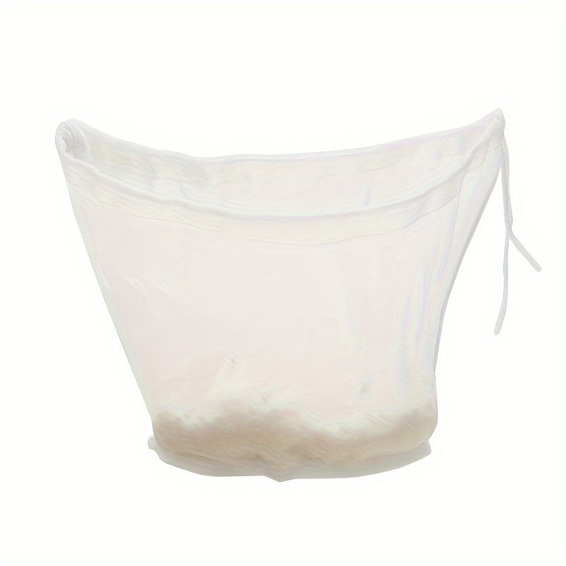 Wide Mouth Reusable Filter Bag, One White Fine Mesh Beverage Strainer for Coffee, Juice, Soy Milk and Home Kitchen Drink Preparation