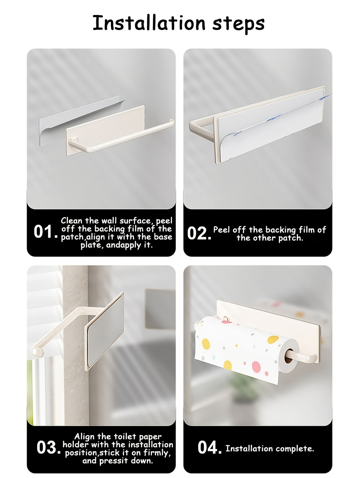 Under Cabinet Paper Towel Holder by Amoichic, Single Plastic Hanging Roll Dispenser in Milky White, Grey or Black for Compact Kitchen and Bathroom Organization