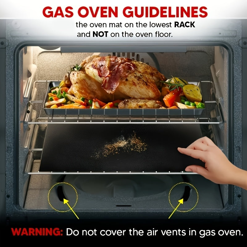 Nonstick Oven Mats 2-Pack with Listed Thick Heavy-Duty Design, Kitchen Liner Accessories for Compatible Ovens with Manufacturer-Approved Placement