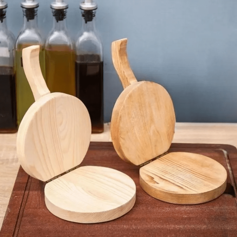 Solid Wood Dumpling Dough Press, Hand-Operated Kitchen Tool for Homemade Dough Shaping, Noodle Preparation, Steamed Buns and Meat Pastries in Burning Color