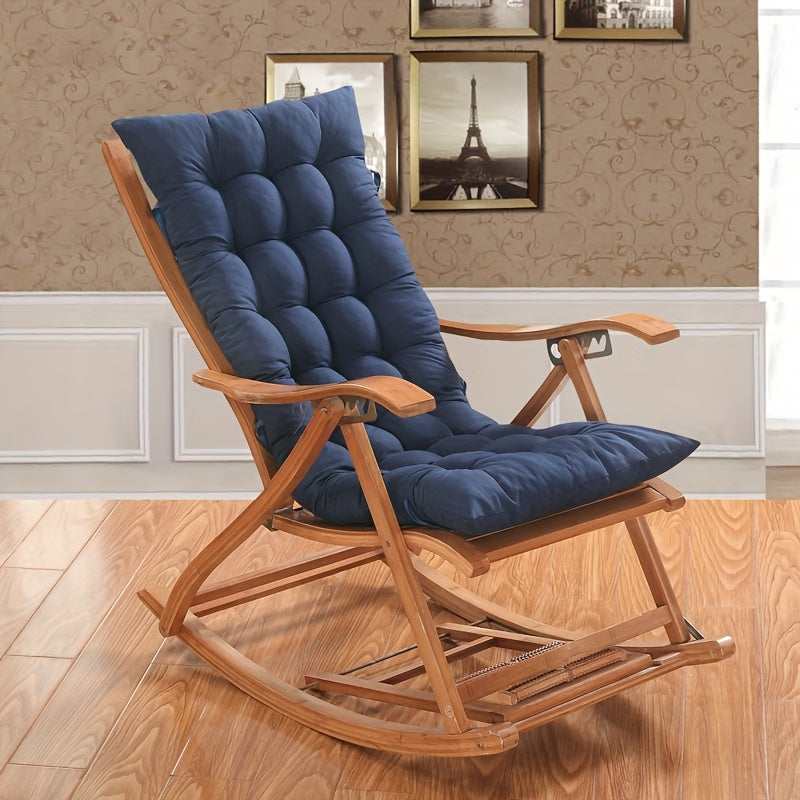Tufted Rocking Chair Cushion, One-Piece Seat and Back Pad with Ties, 18.9 x 47 Inches for Compatible Recliner Seating in Five Color Options