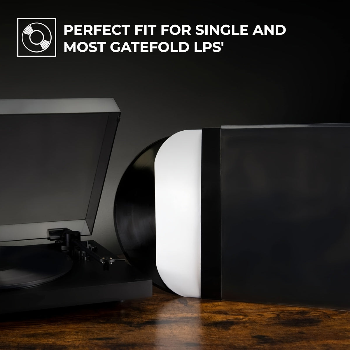 Vinyl Record Outer Sleeves, Clear Polypropylene 12.75 x 12.75 Inch Album Covers with Listed 3 Mil Thickness in 50 or 100 Packs for Compatible LP Jackets