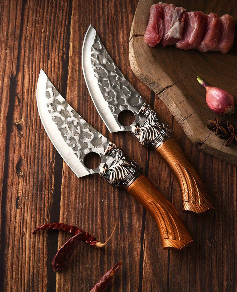 Kitchen Chef Knife Set for Everyday Food Preparation, Listed 5Cr15MoV Steel Blades with PP Handles in Black 3- or 6-Piece and Brown 7-Piece Options