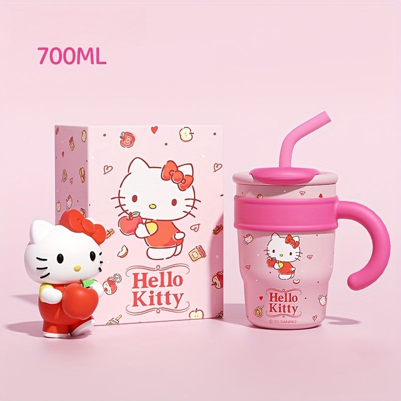 Hello Kitty Insulated Tumbler, Double-Wall 304 Stainless Steel Drinkware with 700ml and 1200ml Options and Named Character Styles for Hot and Cold Beverages