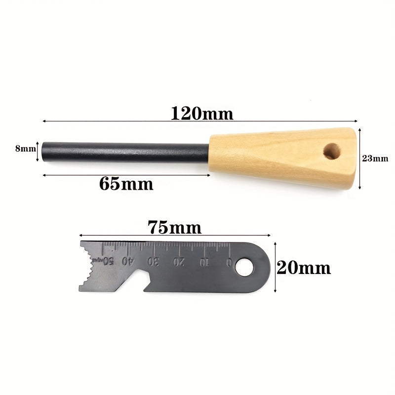 Magnesium Fire Starter with Wooden Handle, Black Outdoor Spark Tool for Adult Camping, Hiking and Prepared Tinder Ignition at Permitted Campfire and BBQ Sites