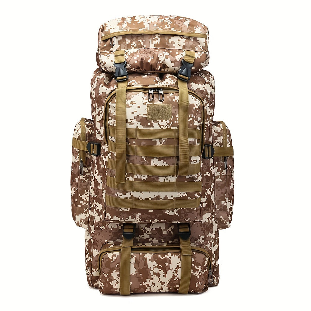 Hiking Backpack with Listed Flag Patch and Large-Capacity Rucksack Design, Seven Solid Color and Camouflage Options for Camping Gear and Outdoor Travel