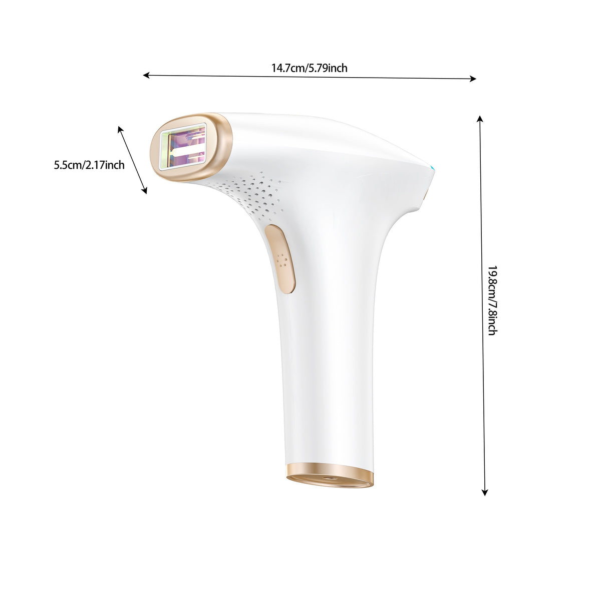 IPL Hair Removal Device with Nine Adjustable Intensity Levels, Listed 5cm² Light Window and Manual or Automatic Operation in White for At-Home Beauty Routines