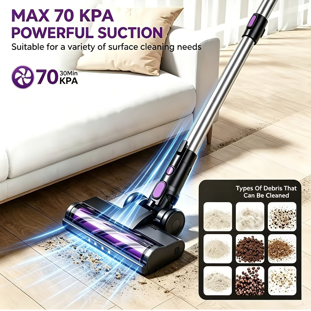 INSE Cordless Vacuum Cleaner, 6-in-1 Rechargeable Home Vacuum with Detachable Battery, LED Brush and 50.5oz Dust Cup for Hardwood, Carpet and Pet Hair