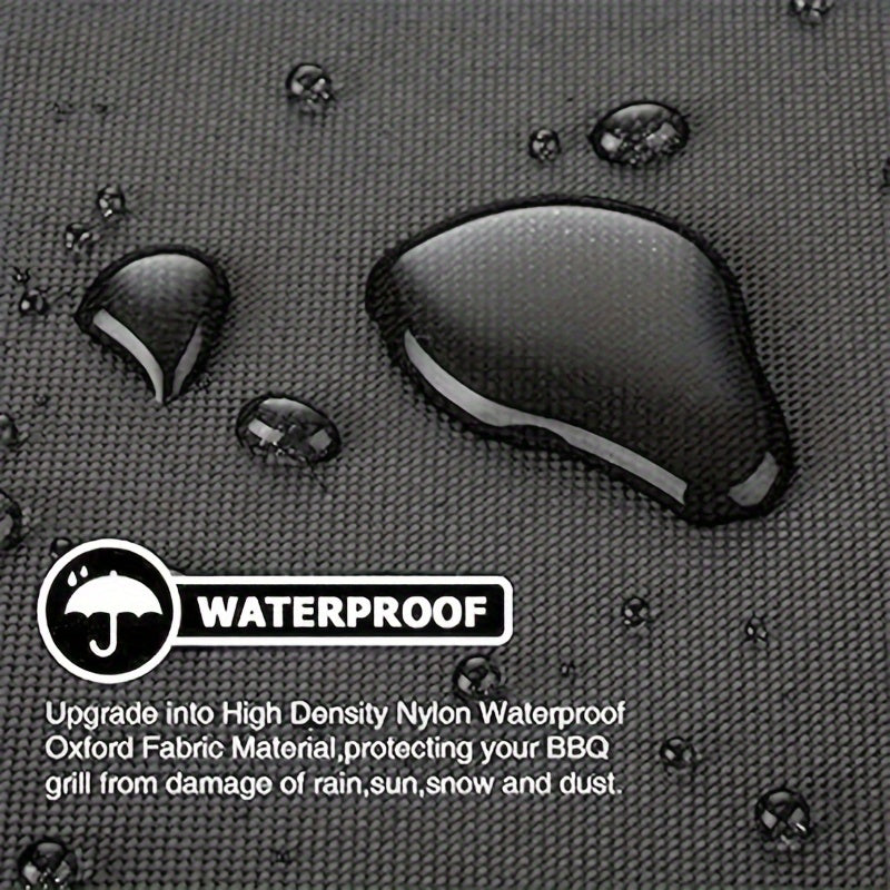 BBQ Grill Cover with Strap Fastening and Buckle Closure, Tear-Resistant Oxford Fabric Outdoor Barbecue Cover in Listed 58 x 46 x 24 Inch Size for Patio Storage