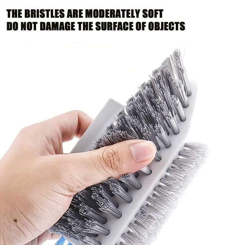 Crevice Cleaning Brush with Scraping Strip, 2-in-1 Household Tool for Compatible Bathroom Corners and Floor Gaps in Green or White Single-Brush Options
